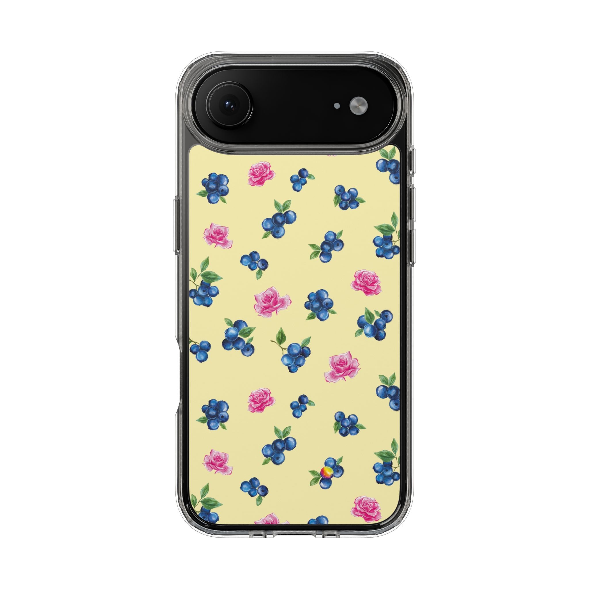 Image of Blueberry Rose Clear Phone Case | Floral iPhone Case | Transparent Floral Case